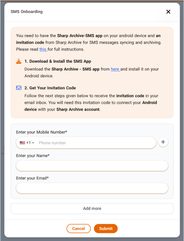 SMS Onboarding Modal